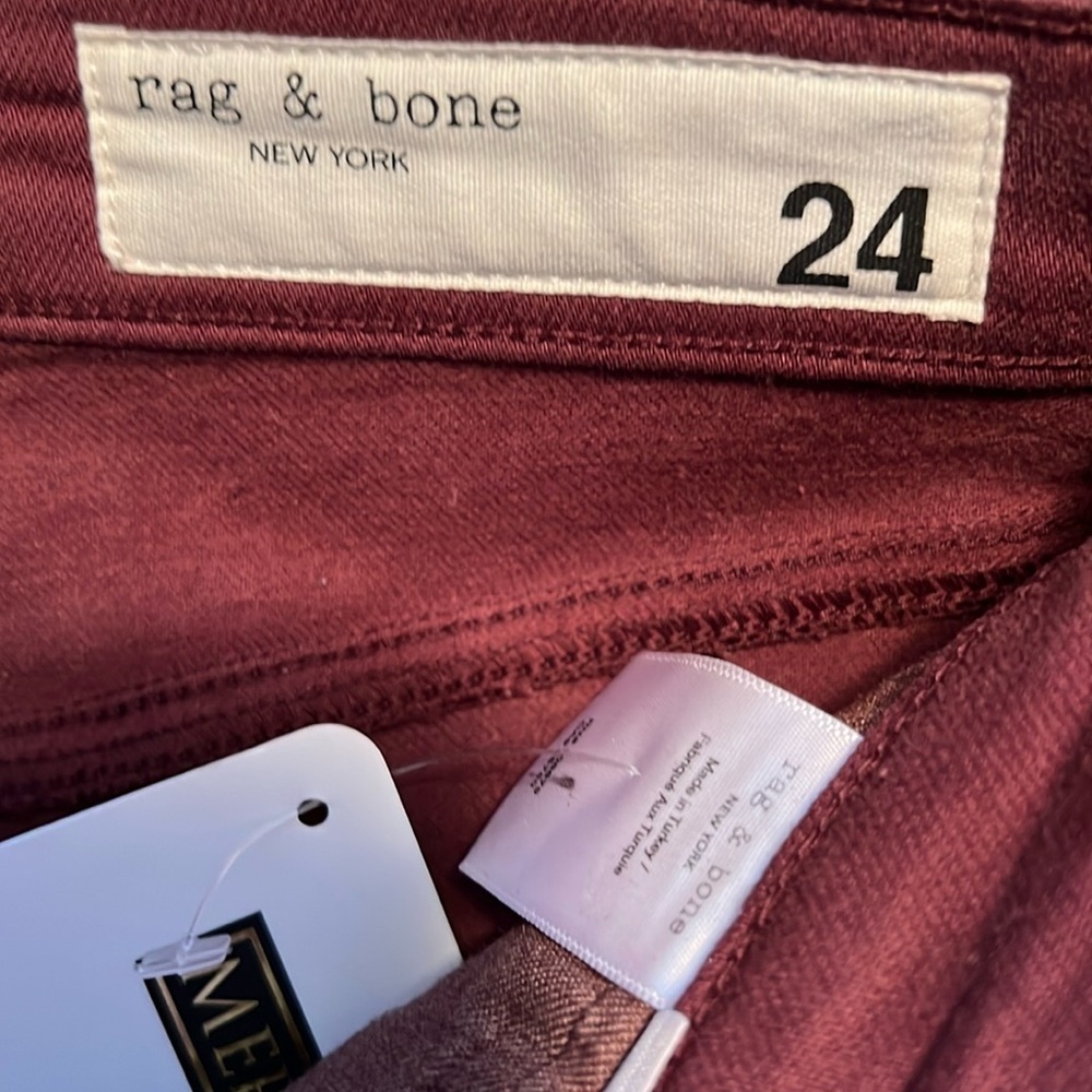 Rag & Bone Nina High Rise Skinny in Coated Plum Size 24 NWT - Picture 11 of 16